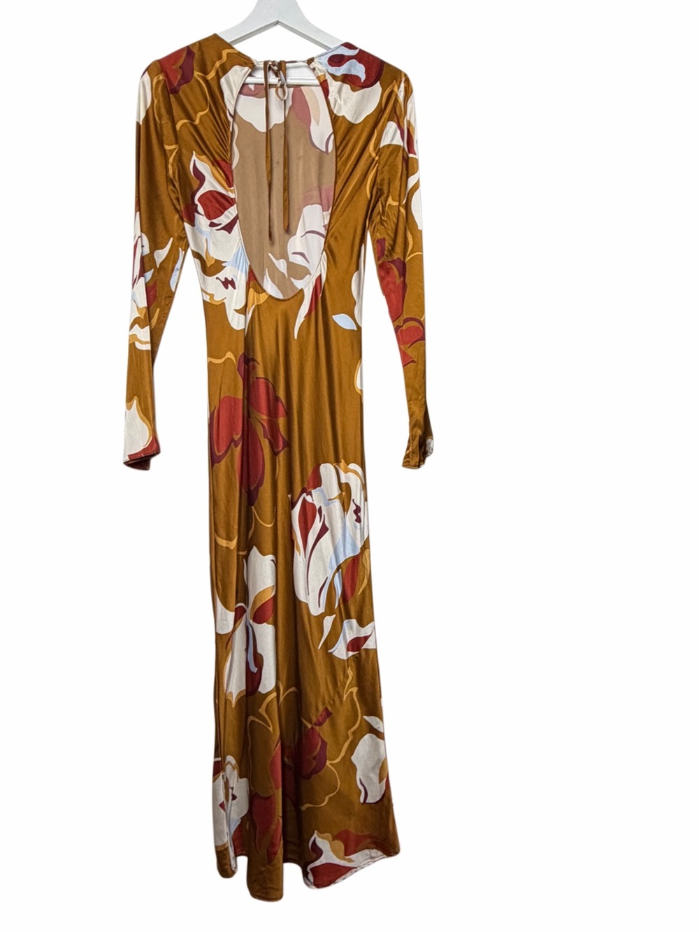 Reformation Davina Gold Floral Silk Midi Dress - Picture 6 of 10